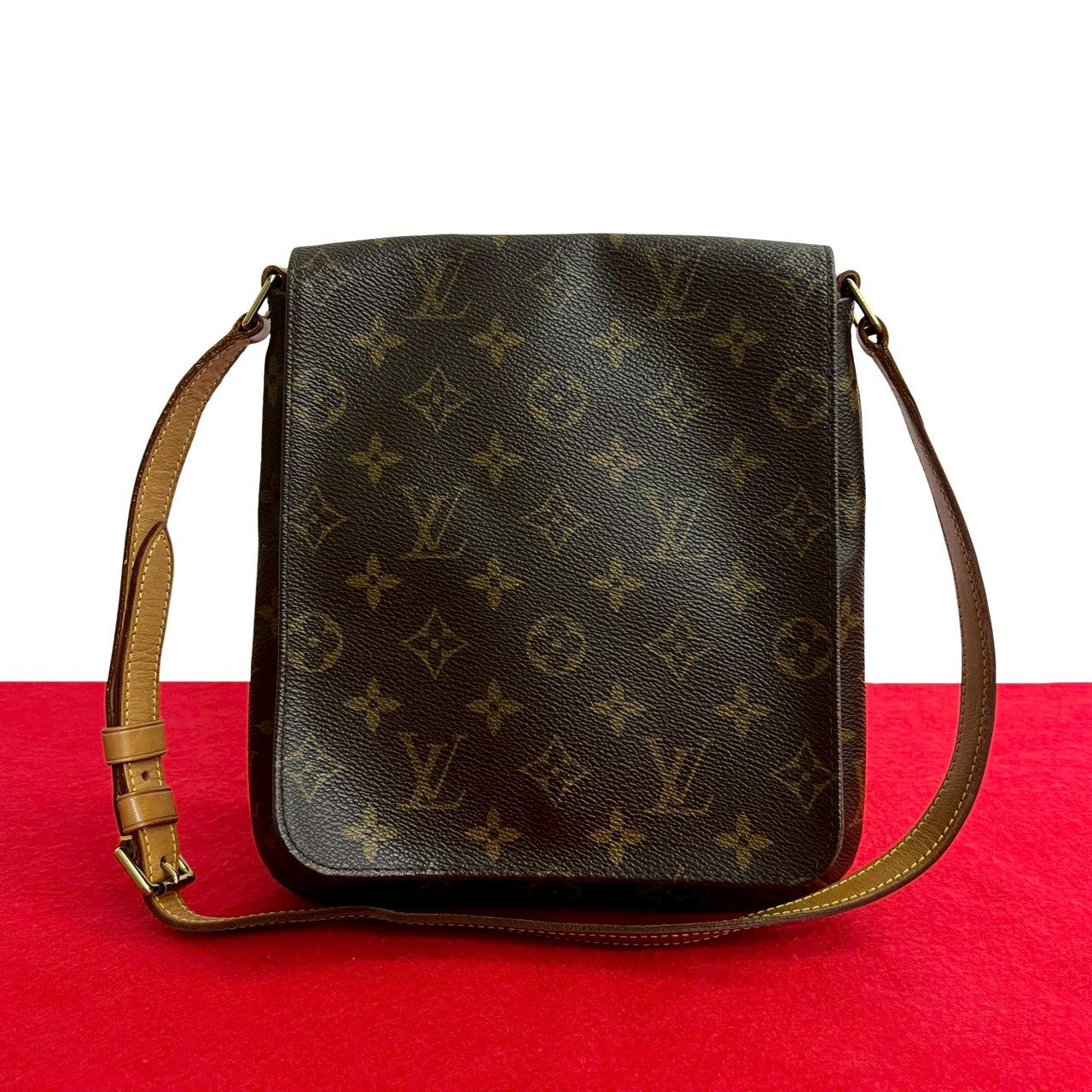 LOUIS VUITTON Shoulder Bag leather Brown Monogram Musette Salsa