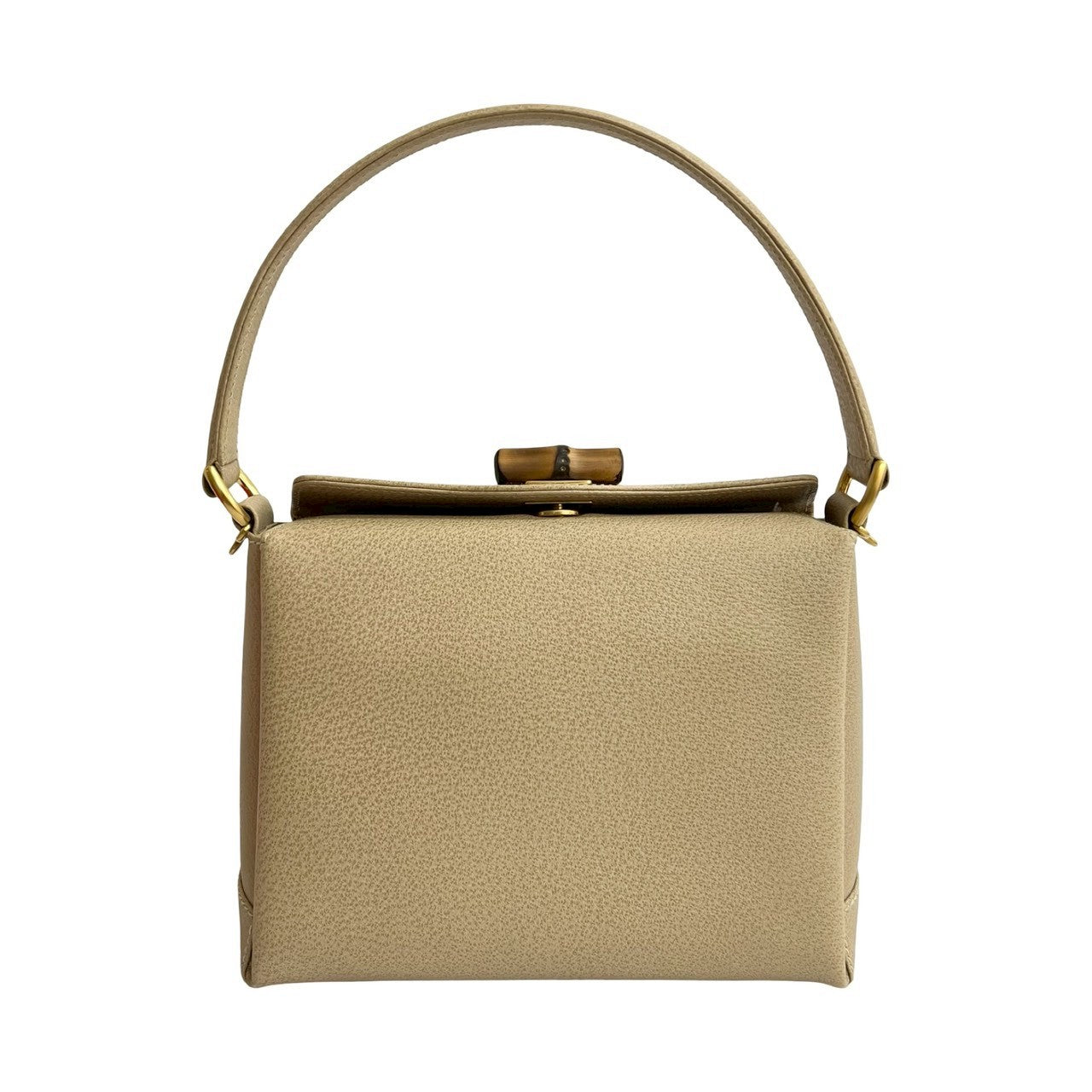GUCCI Handbag leather beige Bamboo
