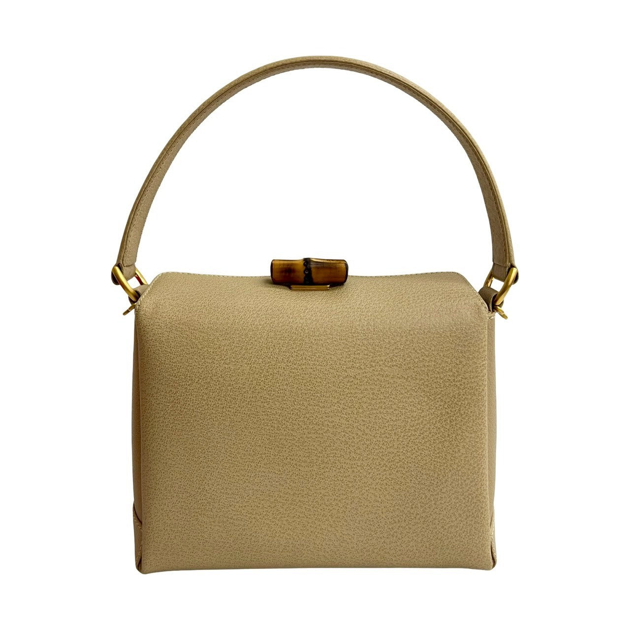 GUCCI Handbag leather beige Bamboo