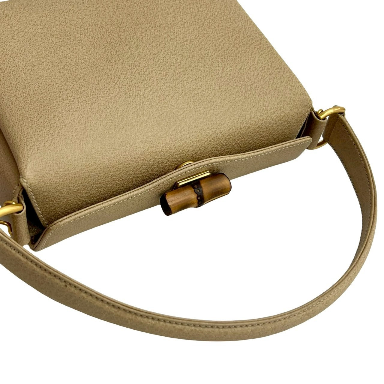 GUCCI Handbag leather beige Bamboo