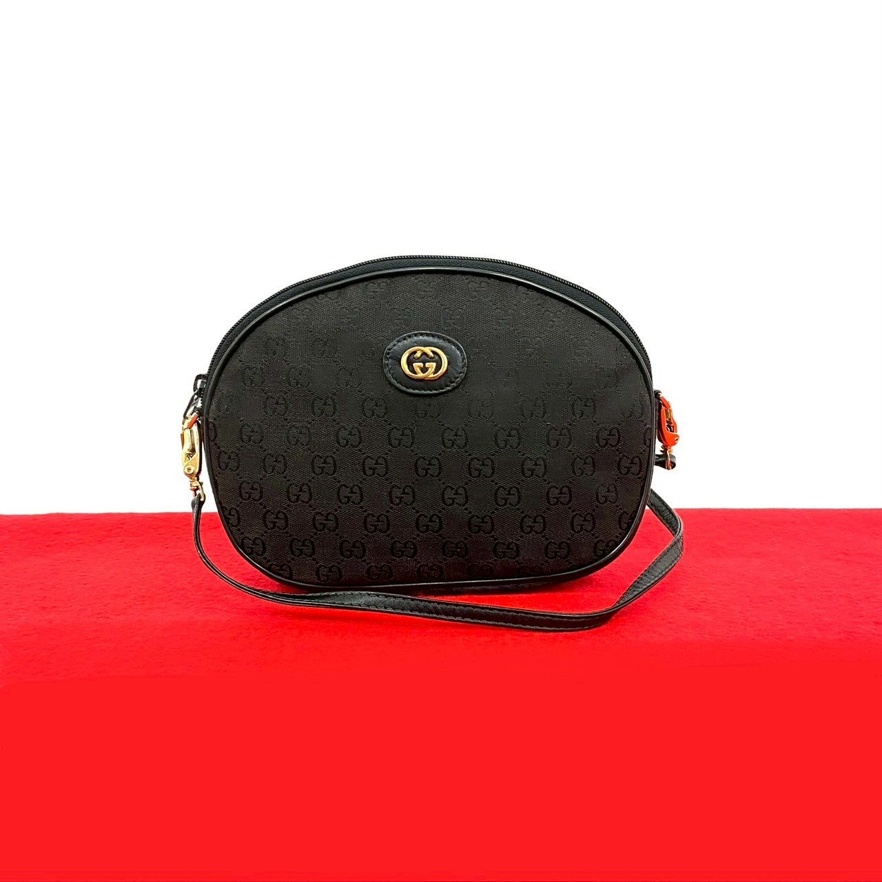 GUCCI Shoulder Bag canvas black