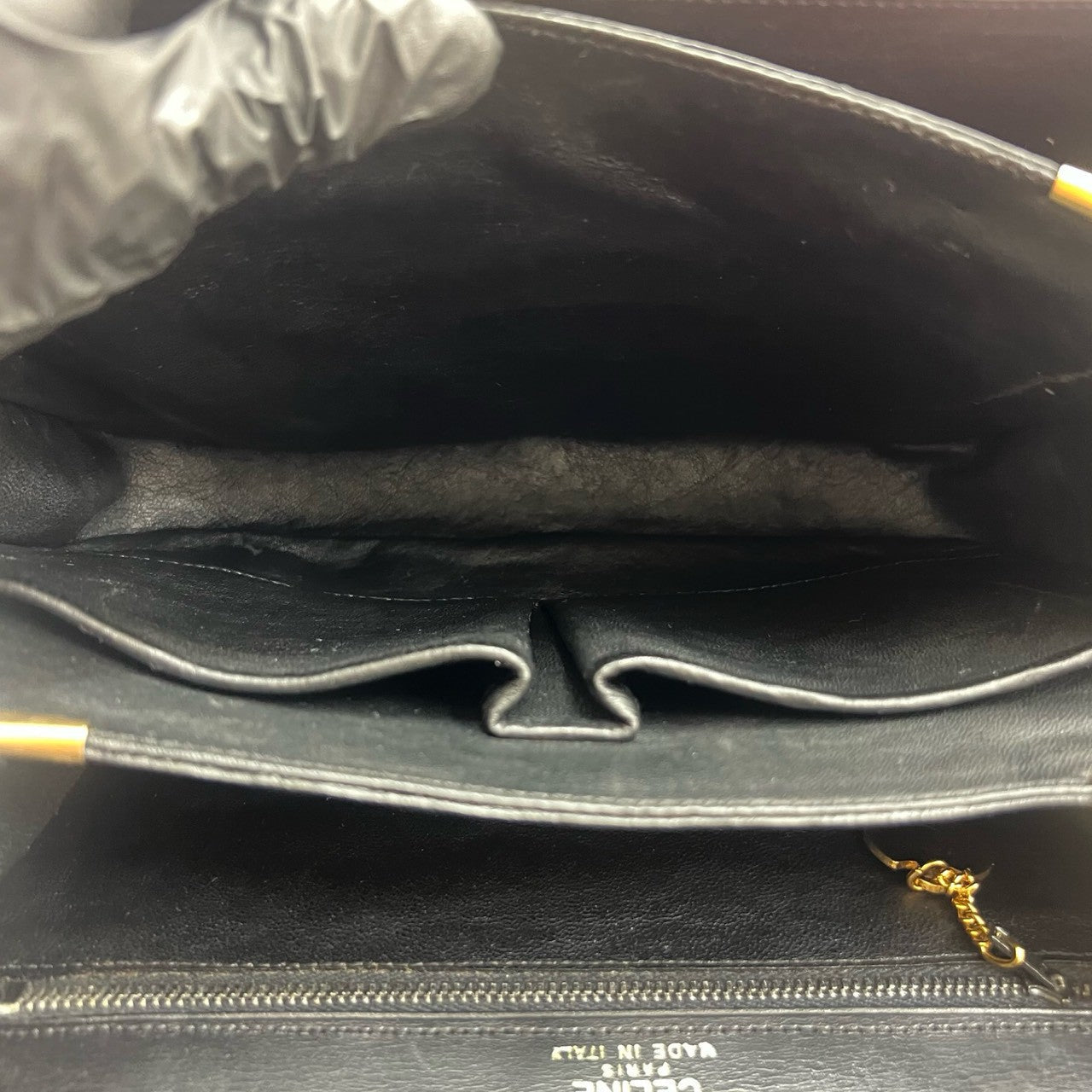 CELINE Shoulder Bag leather black