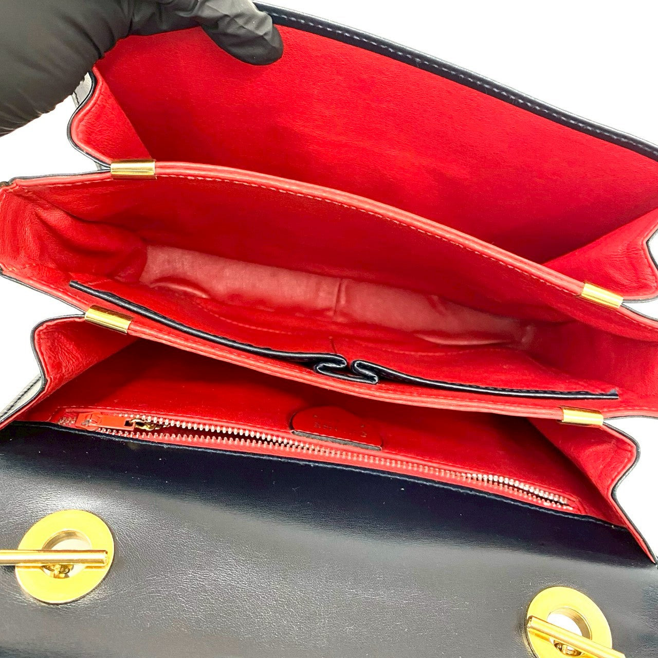 CELINE Handbag Calfskin Navy