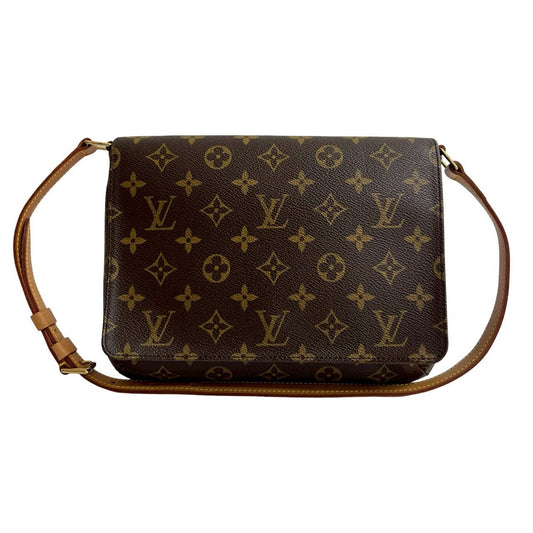 LOUIS VUITTON Shoulder Bag leather Brown Monogram Musette tango