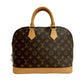 LOUIS VUITTON Handbag leather Brown Monogram Alma PM