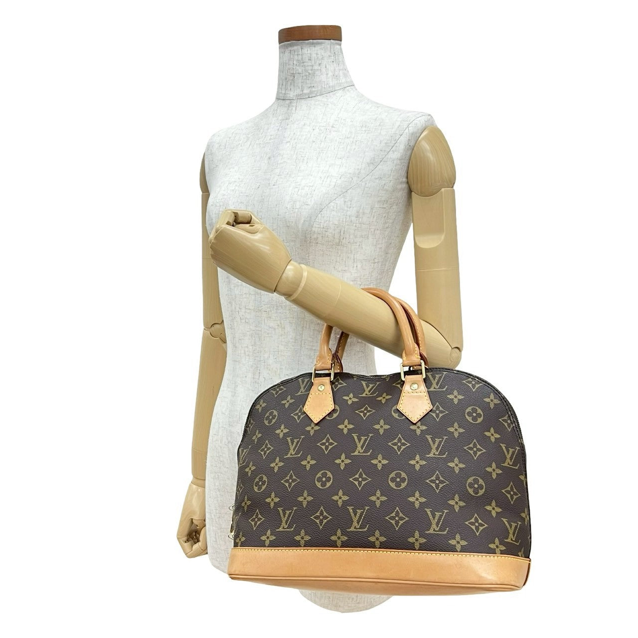 LOUIS VUITTON Handbag leather Brown Monogram Alma PM