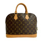 LOUIS VUITTON Handbag leather Brown Monogram Alma PM