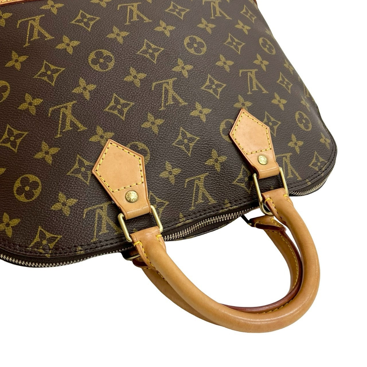 LOUIS VUITTON Handbag leather Brown Monogram Alma PM