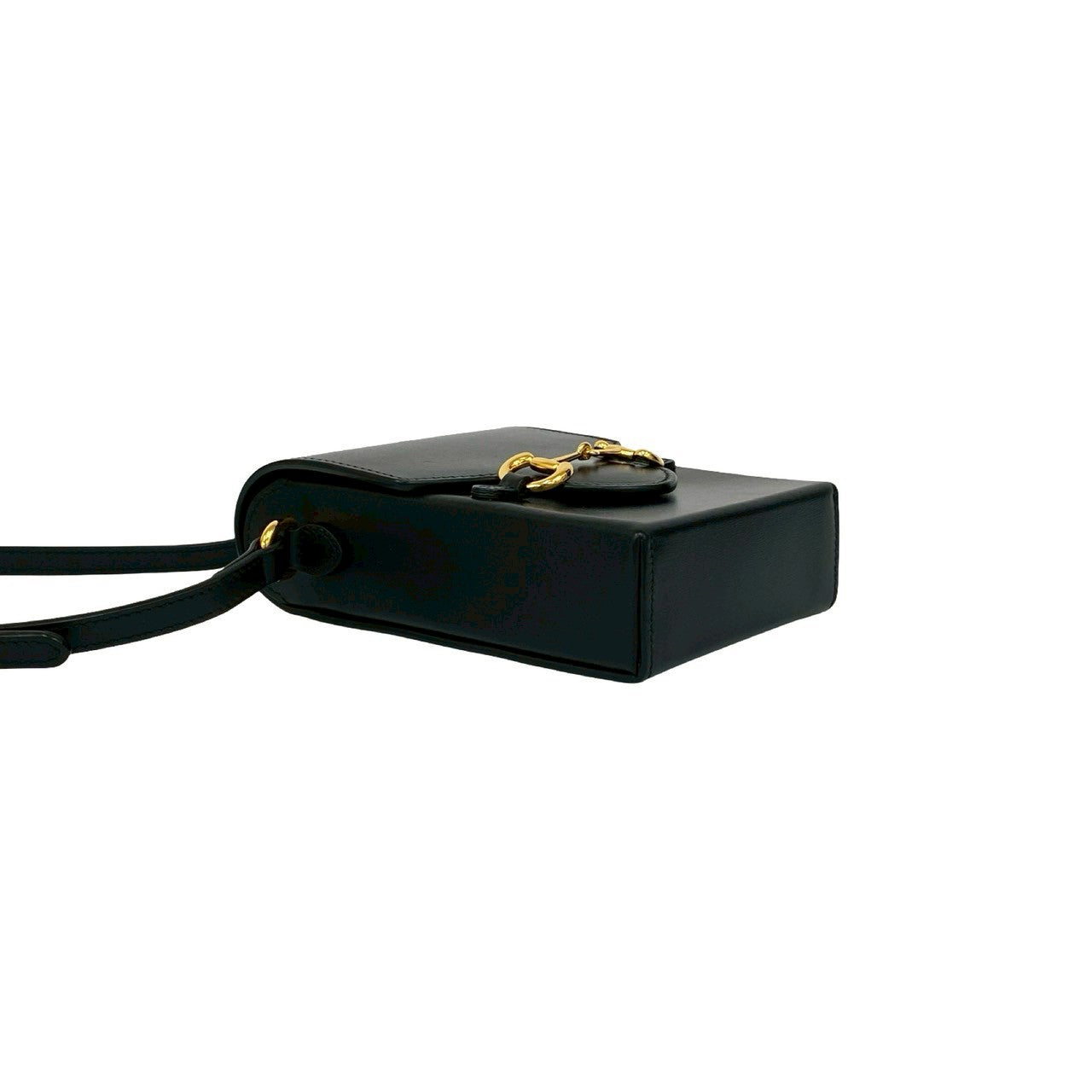 GUCCI Shoulder Bag Calfskin black Horsebit 1955
