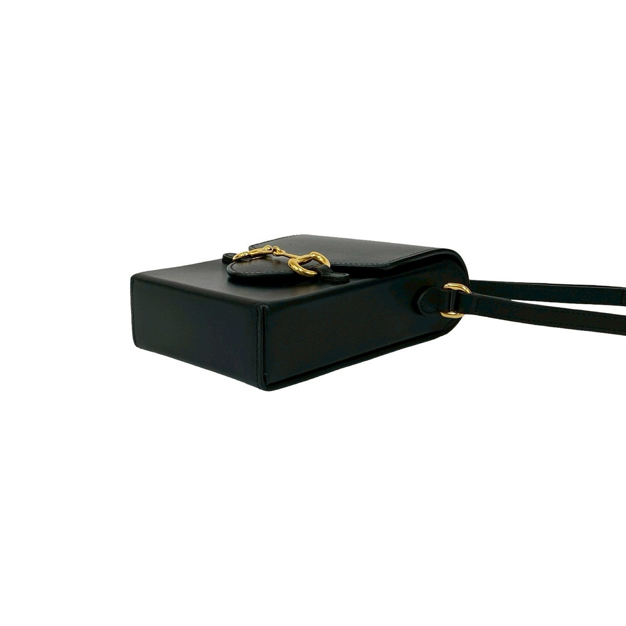 GUCCI Shoulder Bag Calfskin black Horsebit 1955