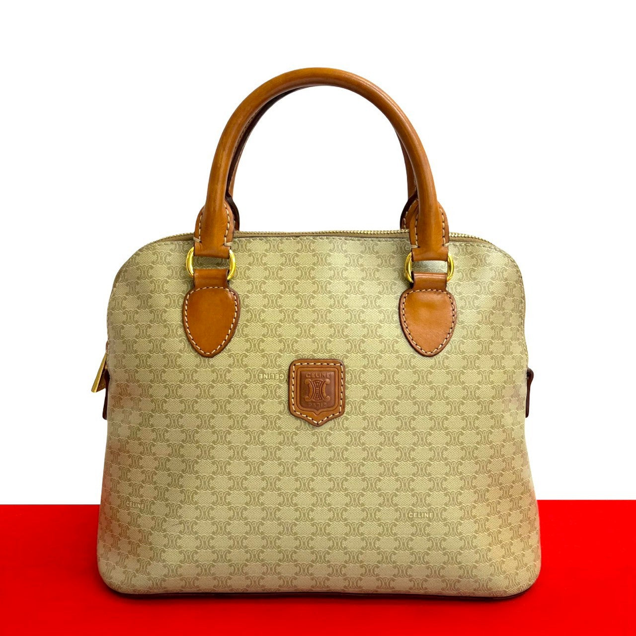 CELINE Handbag leather beige