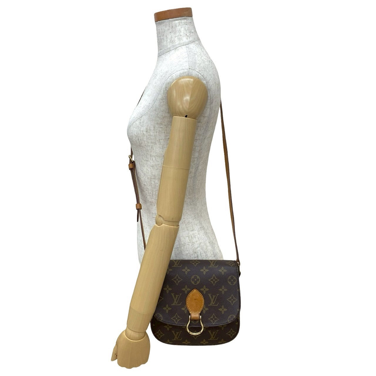 LOUIS VUITTON Shoulder Bag leather Brown Monogram Saint-CloudMM