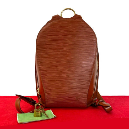 LOUIS VUITTON Backpack Epi Leather Brown Epi Mabillon