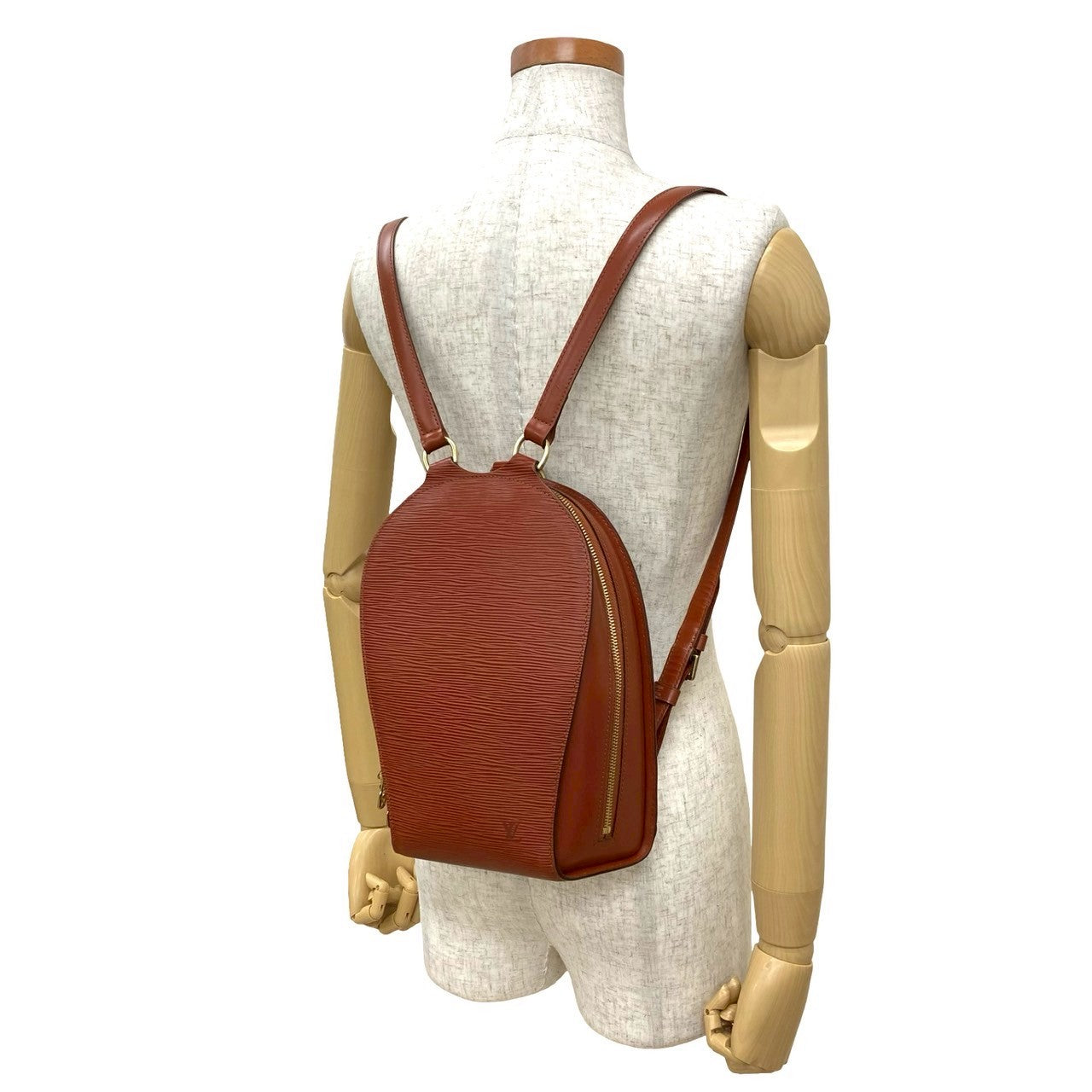 LOUIS VUITTON Backpack Epi Leather Brown Epi Mabillon