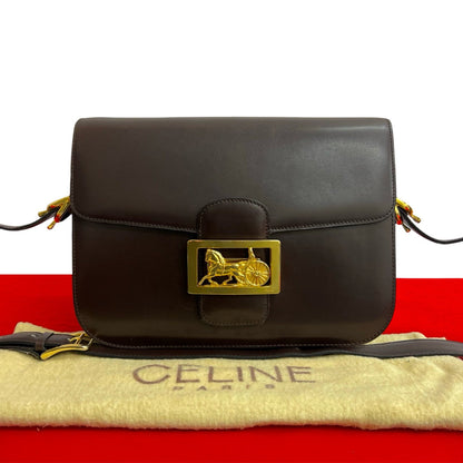 CELINE Shoulder Bag leather Brown