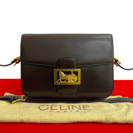 CELINE Shoulder Bag leather Brown