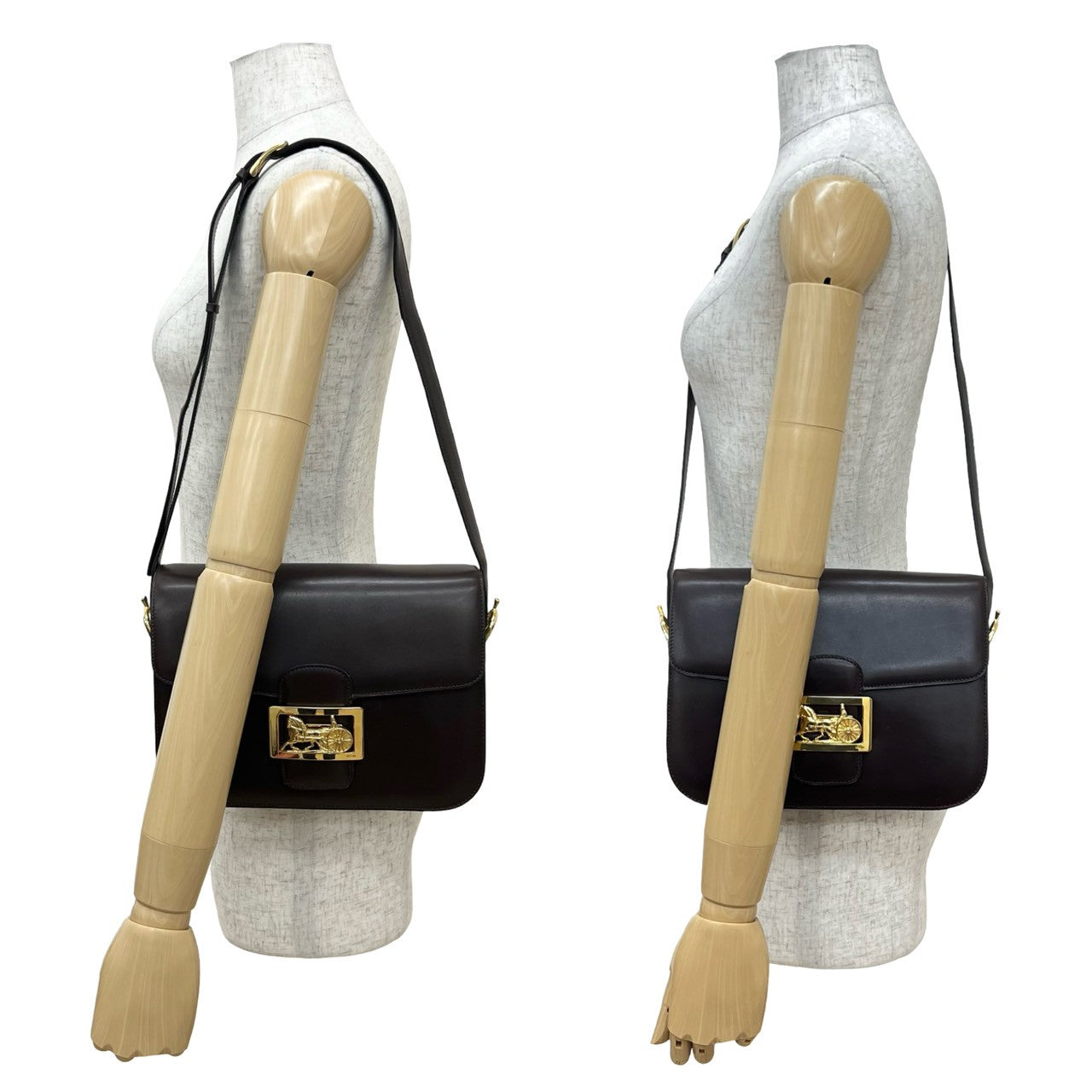 CELINE Shoulder Bag leather Brown