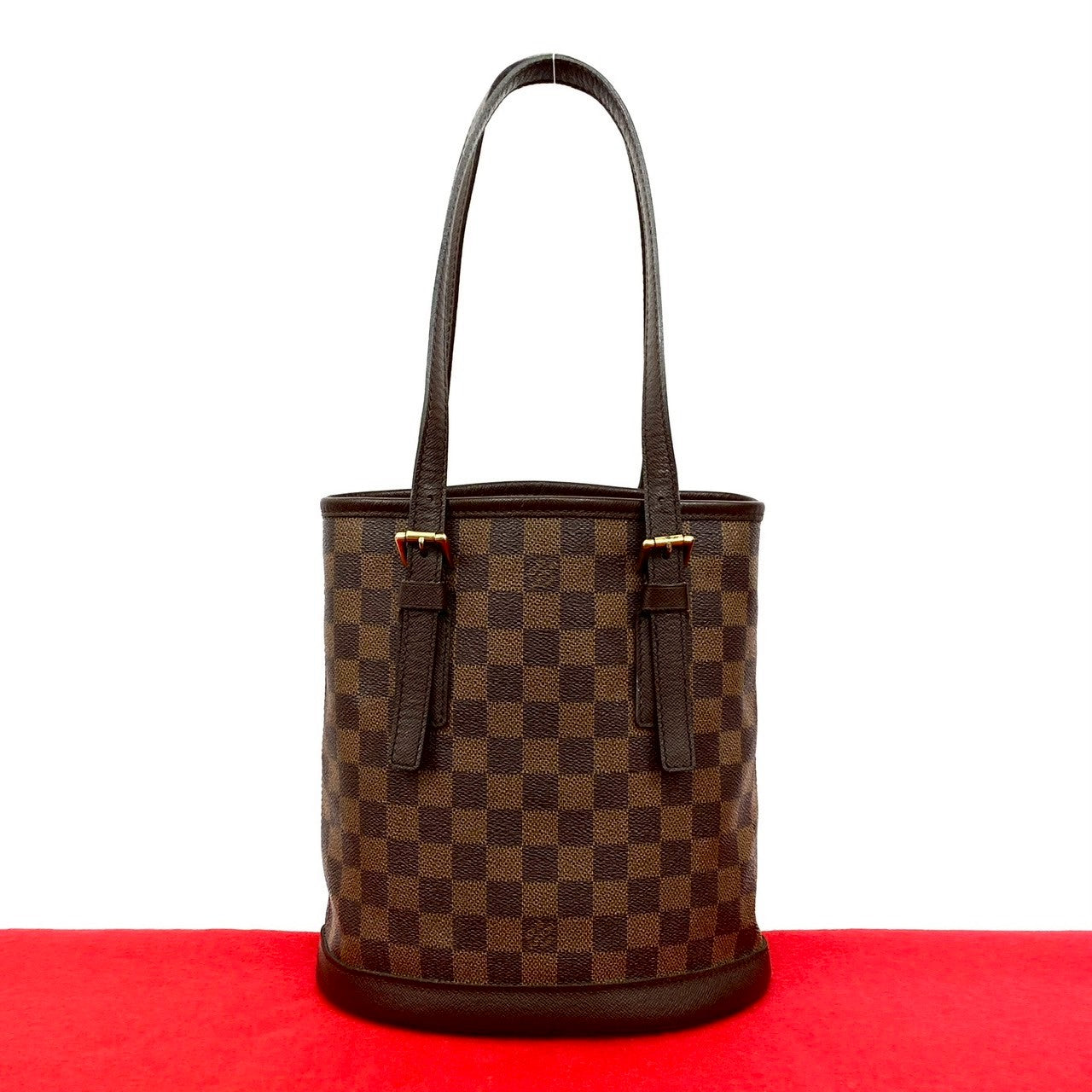 LOUIS VUITTON Tote Bag leather Brown Damier Mare Baquet