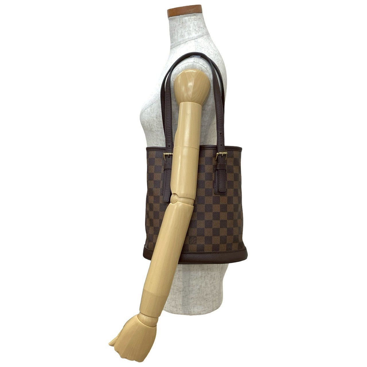 LOUIS VUITTON Tote Bag leather Brown Damier Mare Baquet