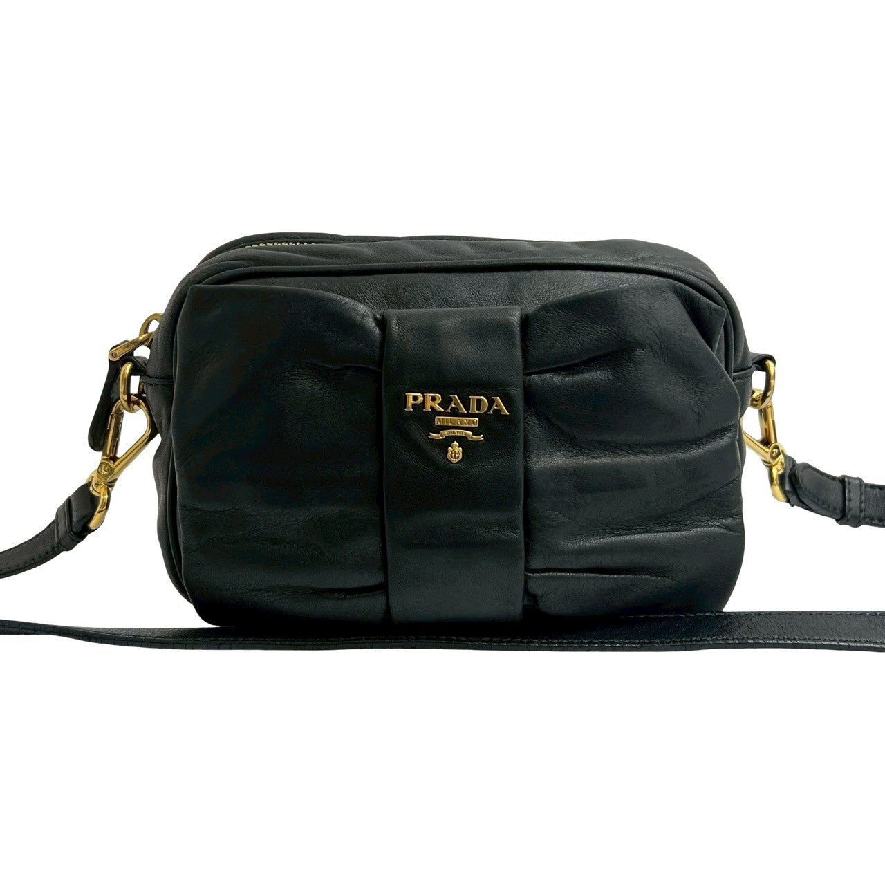 PRADA Shoulder Bag leather black