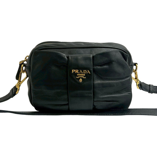PRADA Shoulder Bag leather black