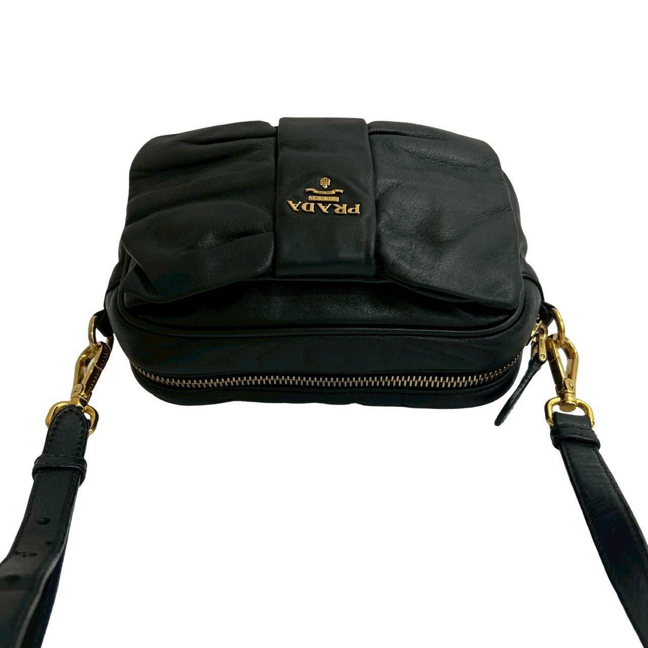 PRADA Shoulder Bag leather black
