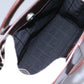 CELINE Hand Bag Leather Two Way Dark Brown Gold