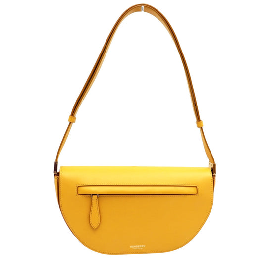 BURBERRY Shoulder Bag leather% yellow Women Used Authentic