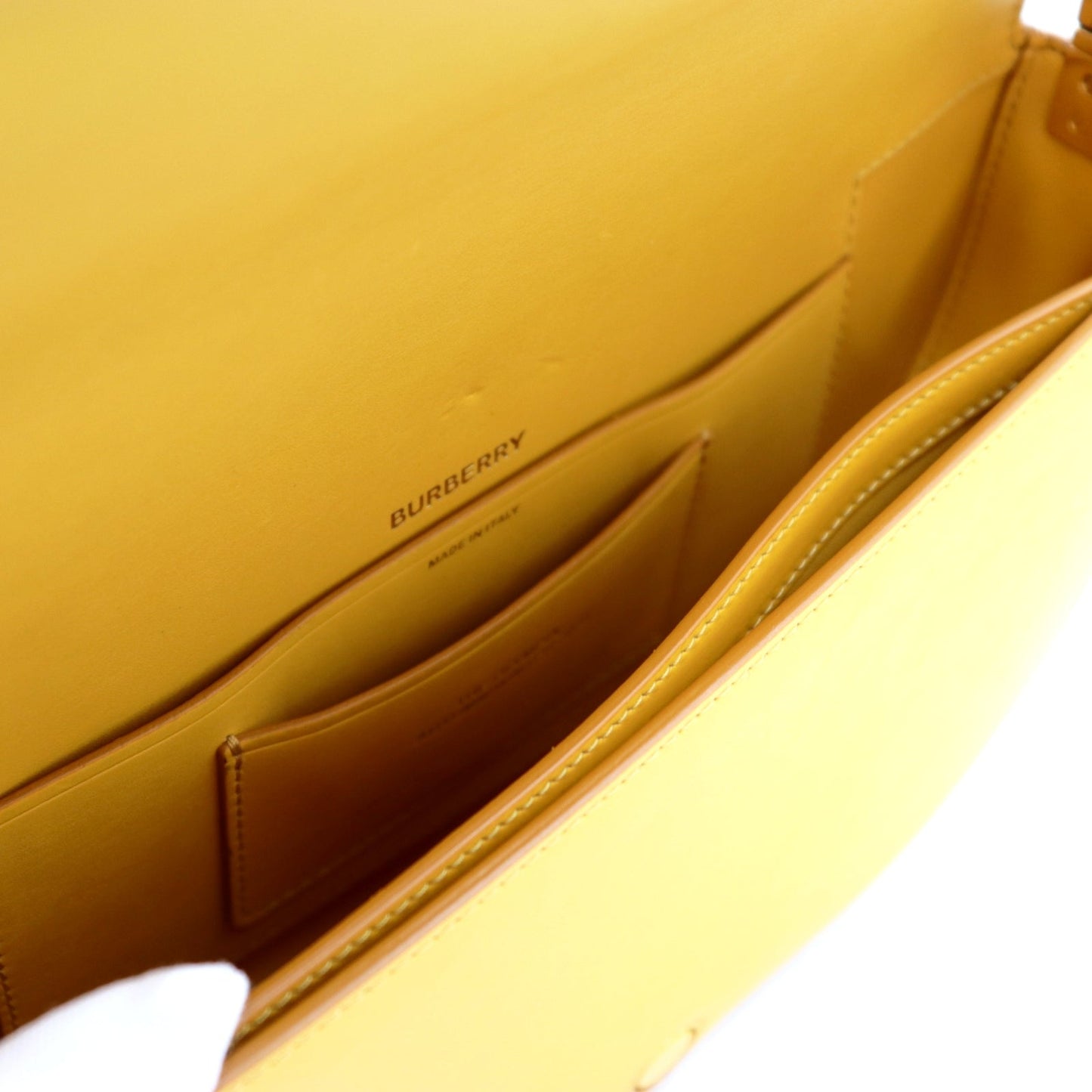 BURBERRY Shoulder Bag leather% yellow Women Used Authentic