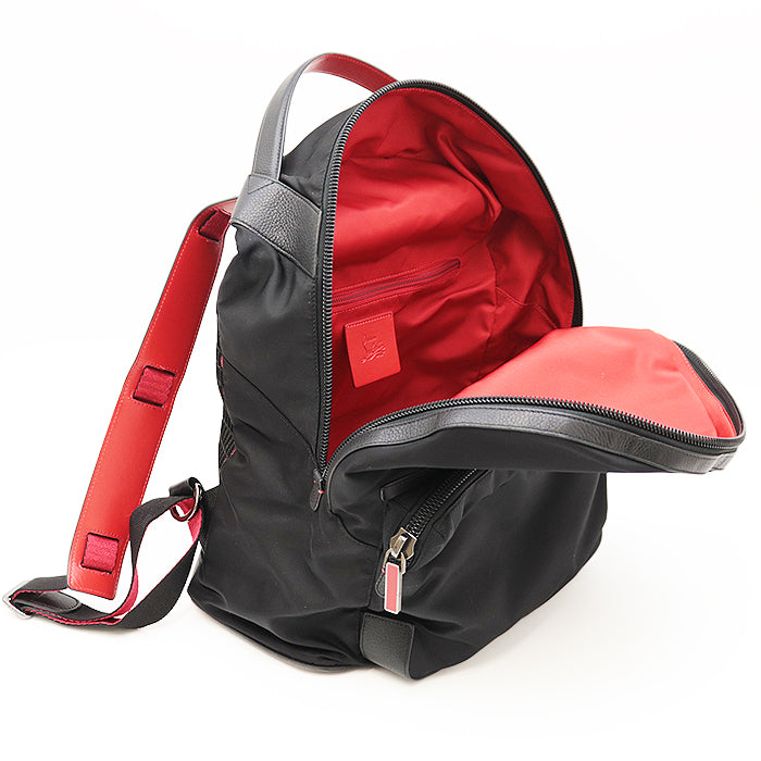 Christian Louboutin Backpack Nylon %, Leather % black unisex(Unisex) Used Authentic