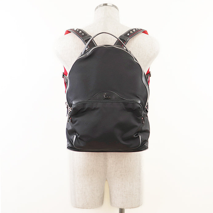 Christian Louboutin Backpack Nylon %, Leather % black unisex(Unisex) Used Authentic