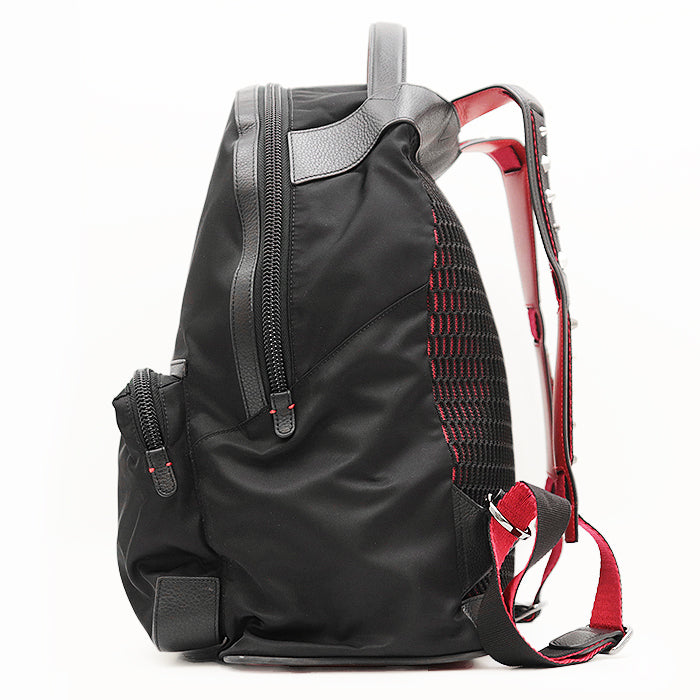 Christian Louboutin Backpack Nylon %, Leather % black unisex(Unisex) Used Authentic