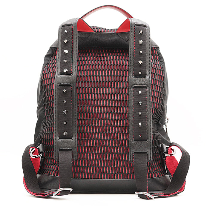 Christian Louboutin Backpack Nylon %, Leather % black unisex(Unisex) Used Authentic