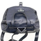 PRADA Backpack BZ032L Soft Calfskin Leather Navy Women Used Authentic