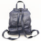 PRADA Backpack BZ032L Soft Calfskin Leather Navy Women Used Authentic