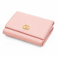 GUCCI Tri-fold wallet leather pink
