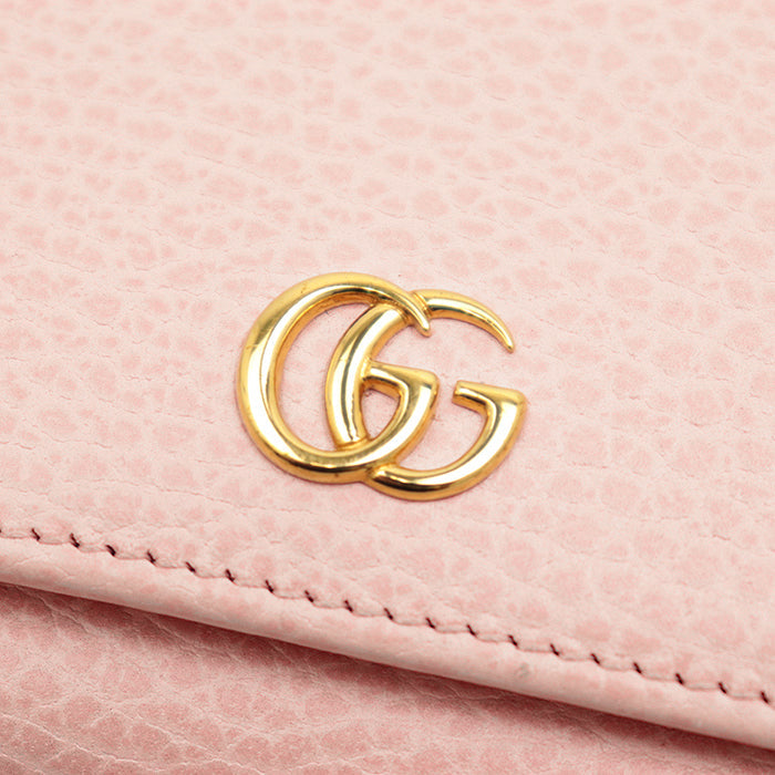 GUCCI Tri-fold wallet leather pink