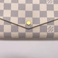 LOUIS VUITTON Long Wallet Purse N63208 Damier Azur canvas, leather White x gray Long Wallet Purse Damier Azur Portefeuille Sara Women(Unisex) Used Authentic