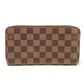LOUIS VUITTON Long Wallet Purse N41661 Damier canvas Brown Zip Around Damier Zippy wallet unisex(Unisex) Used Authentic