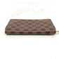 LOUIS VUITTON Long Wallet Purse N41661 Damier canvas Brown Zip Around Damier Zippy wallet unisex(Unisex) Used Authentic