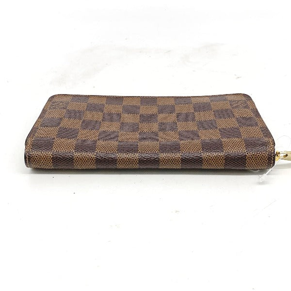 LOUIS VUITTON Long Wallet Purse N41661 Damier canvas Brown Zip Around Damier Zippy wallet unisex(Unisex) Used Authentic