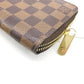 LOUIS VUITTON Long Wallet Purse N41661 Damier canvas Brown Zip Around Damier Zippy wallet unisex(Unisex) Used Authentic