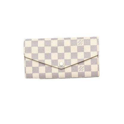 LOUIS VUITTON Long Wallet Purse N63208 Damier Azur Canvas Two-tone (gray) Long Wallet Purse Damier Azur Portefeuille Sara Women Used Authentic