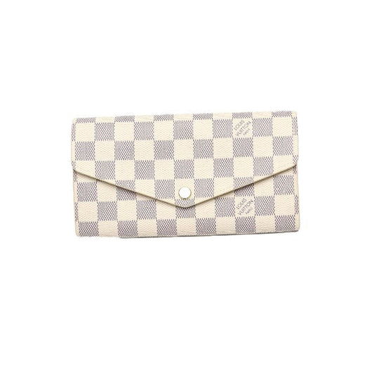 LOUIS VUITTON Long Wallet Purse N63208 Damier Azur Canvas Two-tone (gray) Long Wallet Purse Damier Azur Portefeuille Sara Women Used Authentic