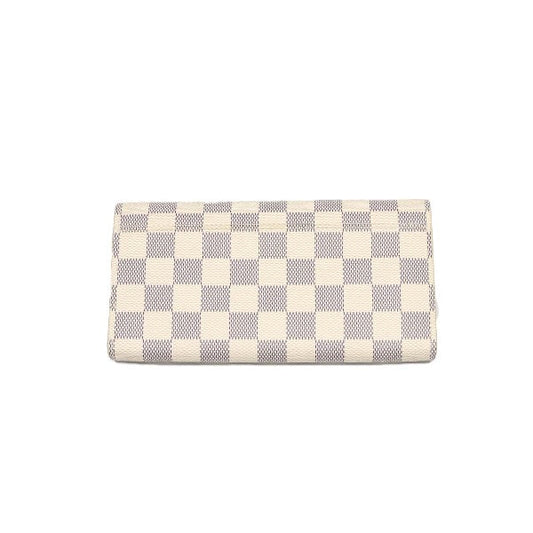 LOUIS VUITTON Long Wallet Purse N63208 Damier Azur Canvas Two-tone (gray) Long Wallet Purse Damier Azur Portefeuille Sara Women Used Authentic