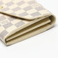 LOUIS VUITTON Long Wallet Purse N63208 Damier Azur Canvas Two-tone (gray) Long Wallet Purse Damier Azur Portefeuille Sara Women Used Authentic