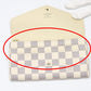 LOUIS VUITTON Long Wallet Purse N63208 Damier Azur Canvas Two-tone (gray) Long Wallet Purse Damier Azur Portefeuille Sara Women Used Authentic