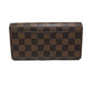 LOUIS VUITTON Long Wallet Purse N63209 Damier canvas Ebene Zip Around Damier Portefeuille Sara Women Used Authentic
