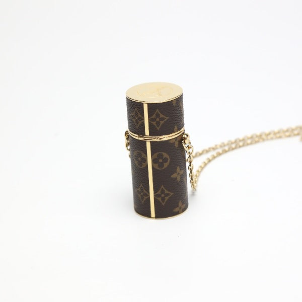 LOUIS VUITTON charm MP2406 Monogram canvas, metal Brown Accessories Lipstick case Women Used Authentic