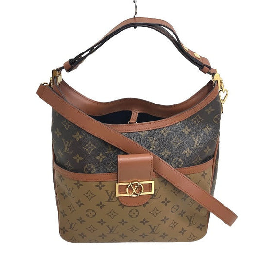 LOUIS VUITTON Shoulder Bag M45195 Monogram canvas Brown Shoulder Bag Monogram reverse Hobo Dauphine MM Women Used Authentic